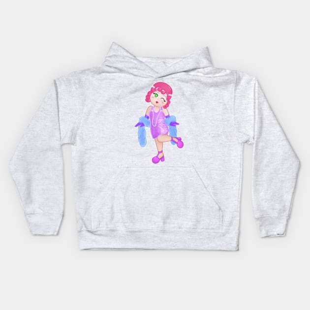 Kawaii Flapper Girl Kids Hoodie by Nirelle